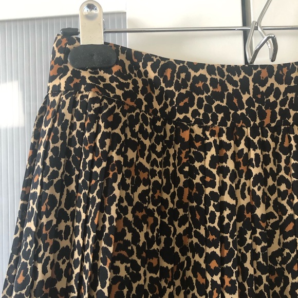 JCrew Factory Leopard pleated midi skirt. - Picture 2 of 10